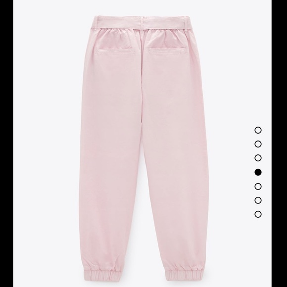 Zara pink high waisted jogging pants with belt - Picture 4 of 6